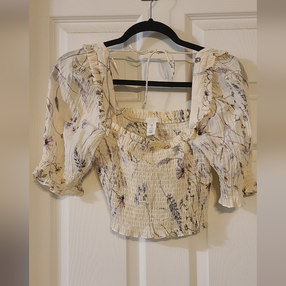 Floral Smocked Women's Crop Top